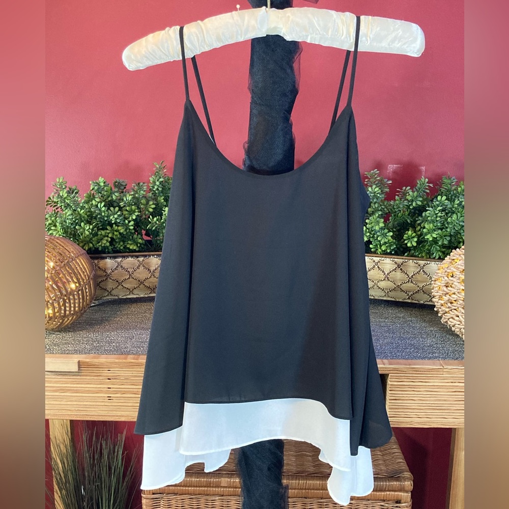 Black and White Crop Swing Camisole